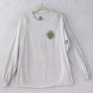 Hawaii Men's Gray Palm Tree Beach Long‎ Sleeve Shirt Size L